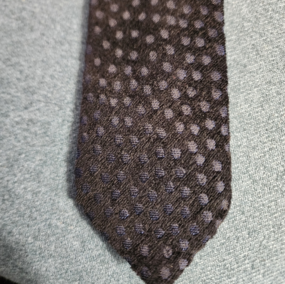 Emporio Armani Black And Blue Polka Dot Tie 3.0 Inches Width